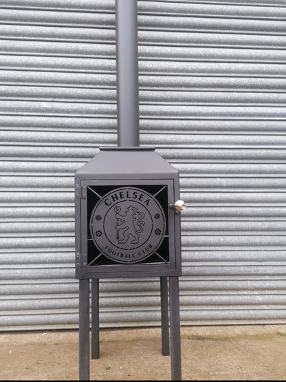 Chelsea logo poutdoor stove by Fire Pit Stop NI