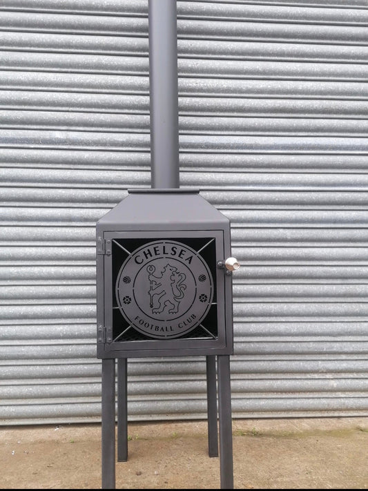 Chelsea logo poutdoor stove by Fire Pit Stop NI