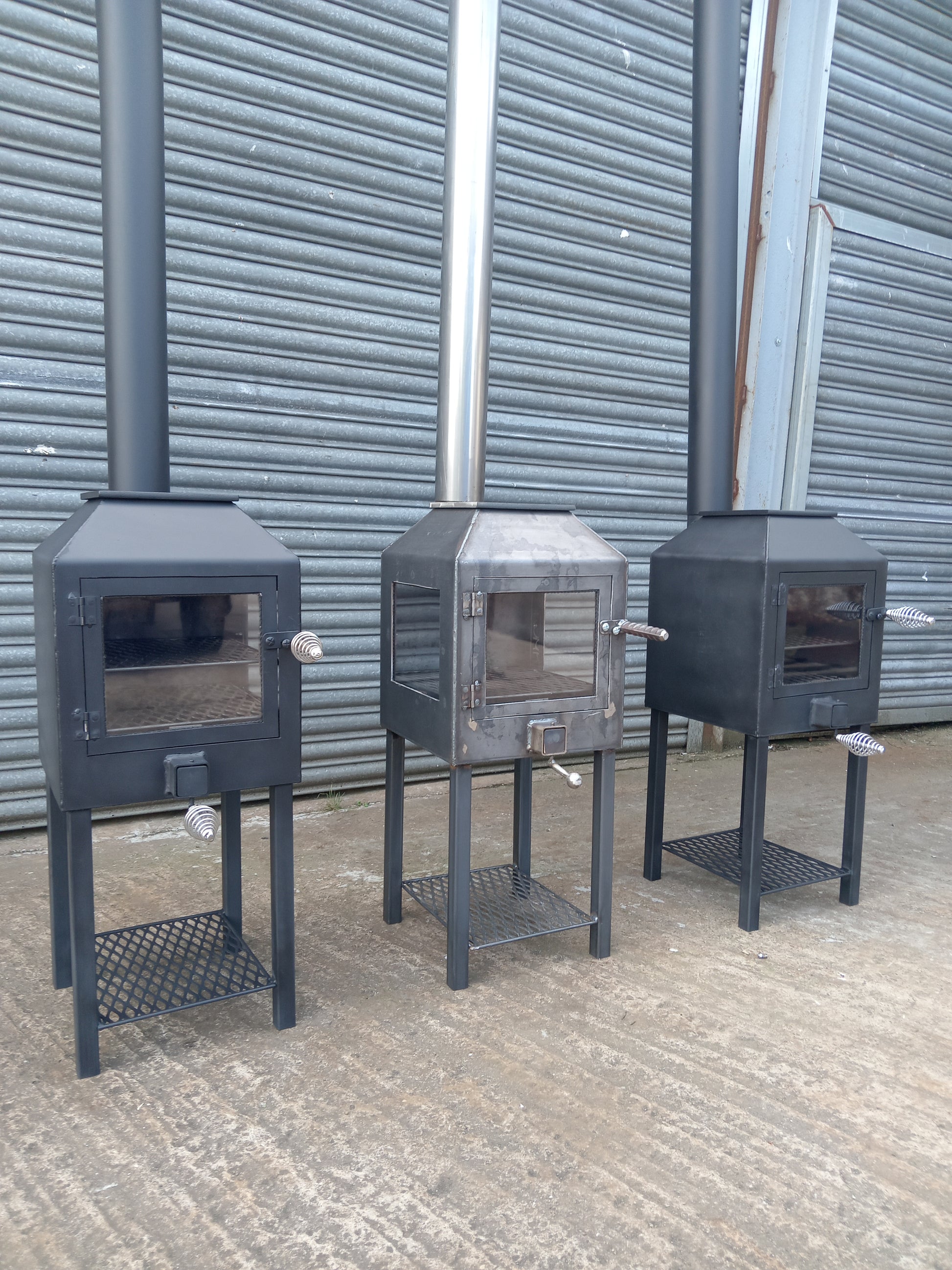 Three cube stoves by Fire Pit Stop NI