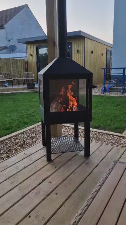Outdoor stove and BBQ with Glass Door