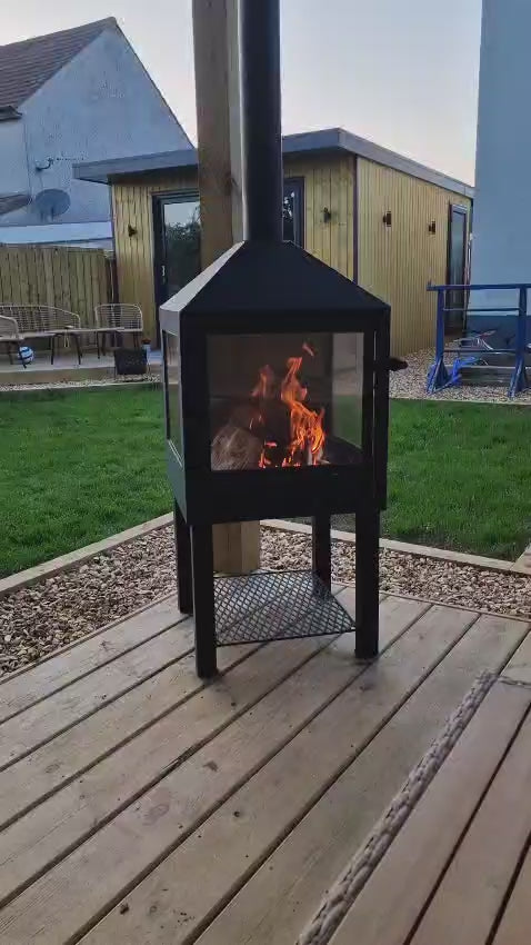 Outdoor stove and BBQ with Glass Door